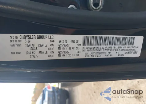 2010 Jeep Compass Sport z USA, uszkodzony, nr VIN 1J4NT1FB2AD626374